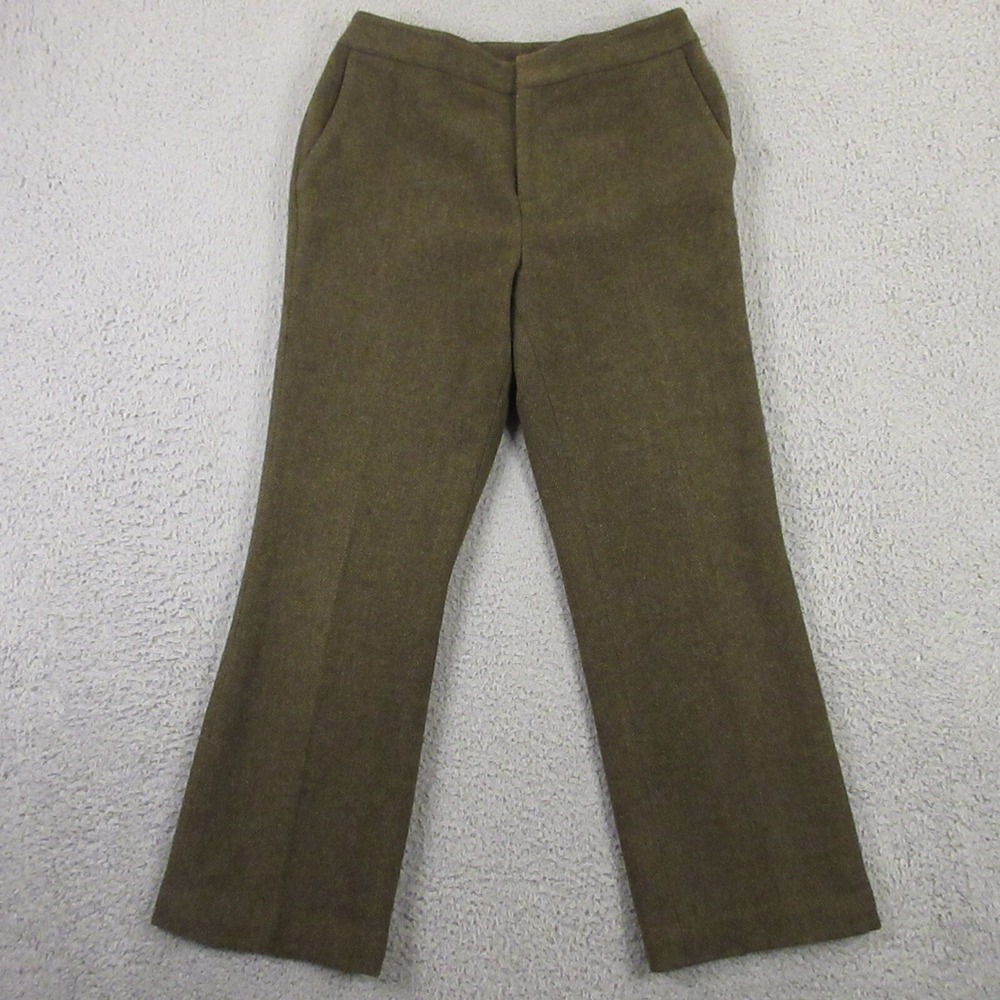 Lauren Ralph Lauren Wide-Leg Lambswool Dress Pants Womens 10 HerringboneTweed